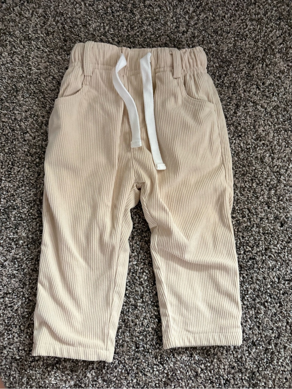 Little Bipsy Corduroy Drawstring Pants - Cream